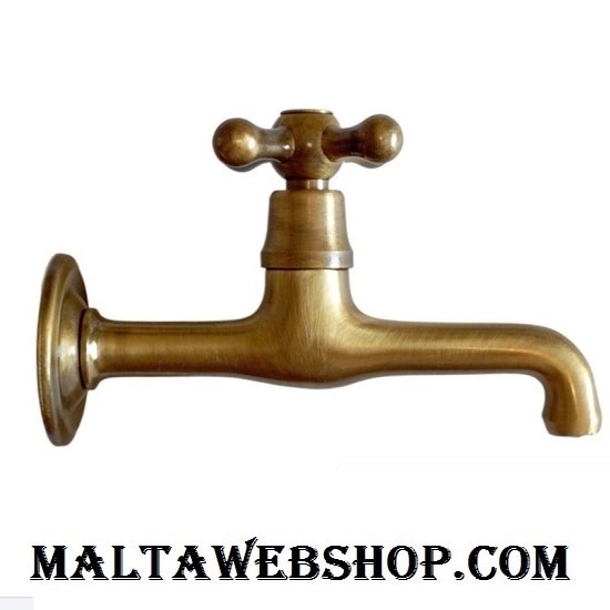 Classic, wall mounted water faucet for bathroom in bronze finish in Malta