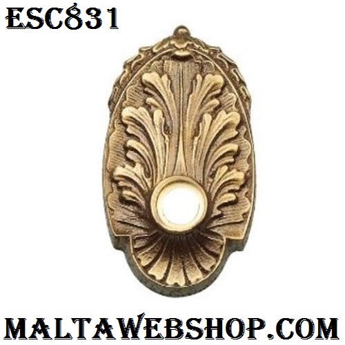 Oval floral backplate in brass in Malta