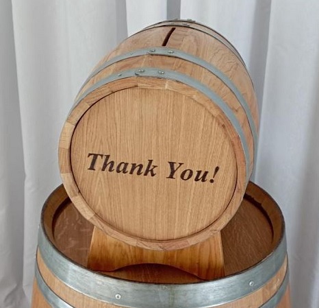 Wooden box barrel for wedding gift cards for rent in Malta