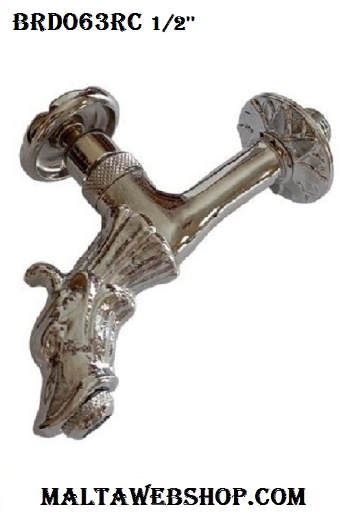 Vintage style tap with round handle with chrome finish in Malta