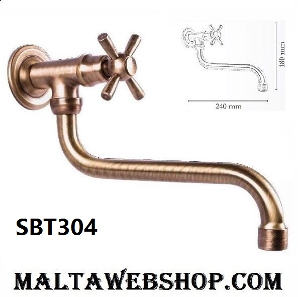 Ornated wall-mounted garden tap in Malta