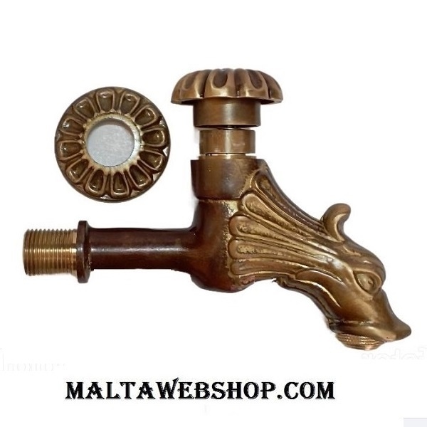 Vintage wall mounted push-button water tap with timer in Malta