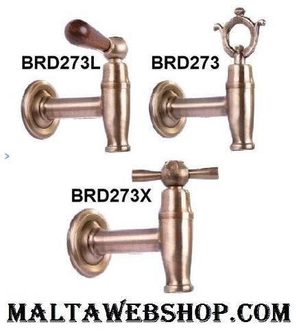 Wall-mounted decorative garden tap in bronze finish in Malta